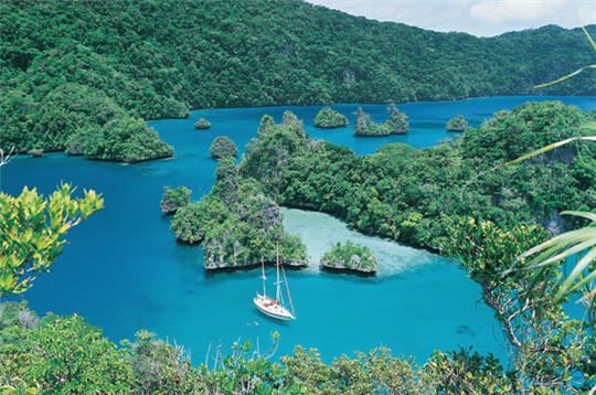 View of a  paradisiac island