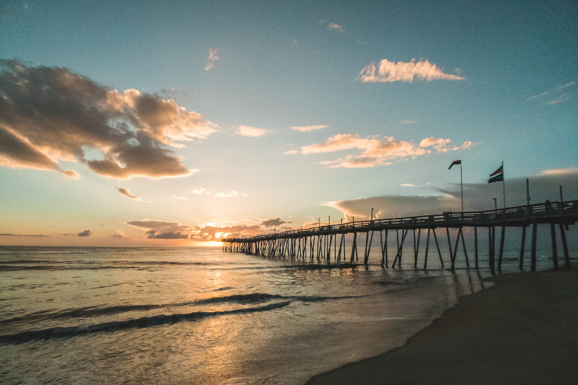 Summer vacation spots in the East Coast : Outer Banks beach in North Carolina