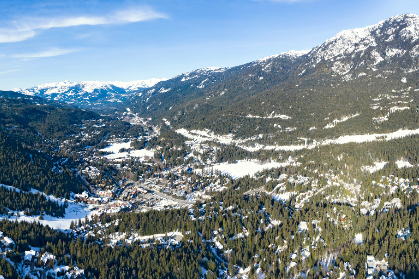 The valley of Sun Peaks ski resort