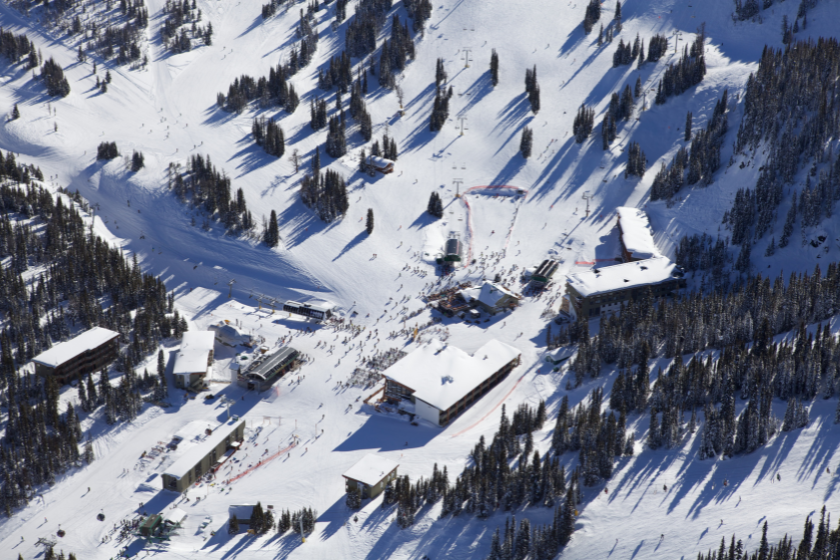 Aerial view from Sunshine Village ski resort in Banff