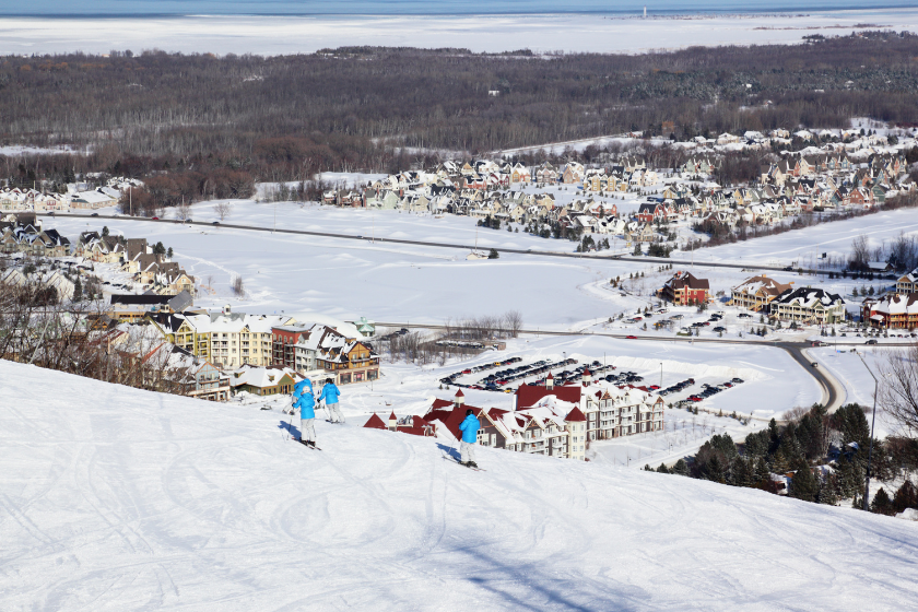 View of the Blue Mountain ski resort in Ontario