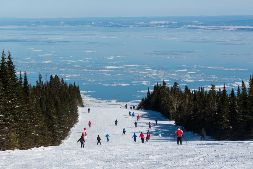The unique feeling of skiing into the St Lawrence river at Le Massif