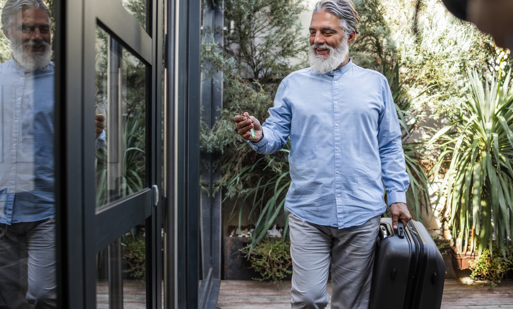 A man entering his HomeExchange