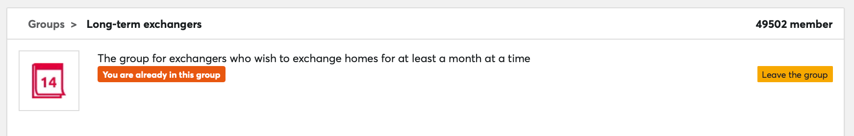 Screenshot of "Long-term exchangers" group that counts over 49.000 members