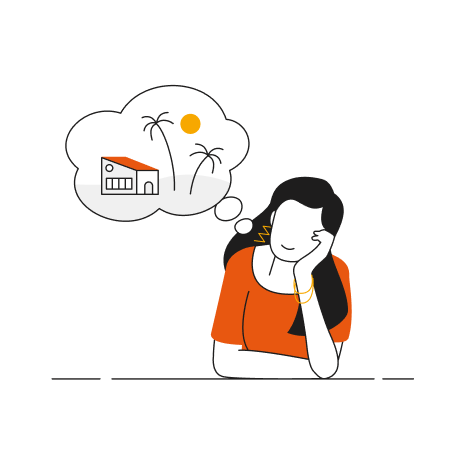 HomeExchange illustration of inspired woman