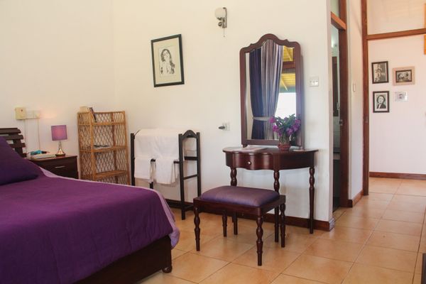 Purple coot en-suite double room at Jungle Tide.