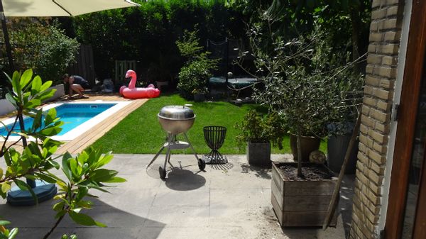 Family house in suburbs of Amsterdam with swimming pool.