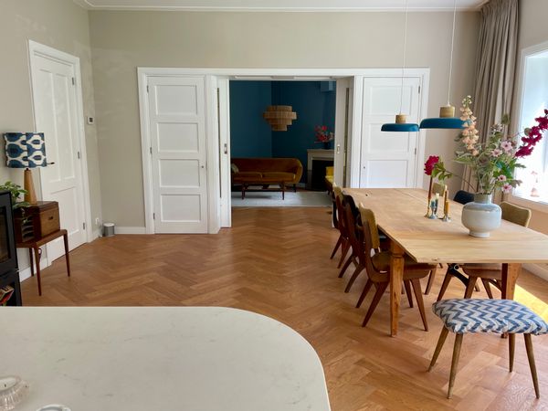 Downstairs luxury appartment with fireplace