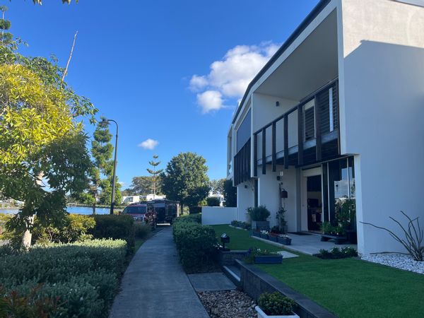 Heather and Jeff's house is two storey, 2 bedroom,2 bathroom modern waterside home..