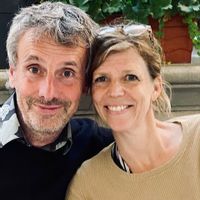 Modern gazebo with attached pool